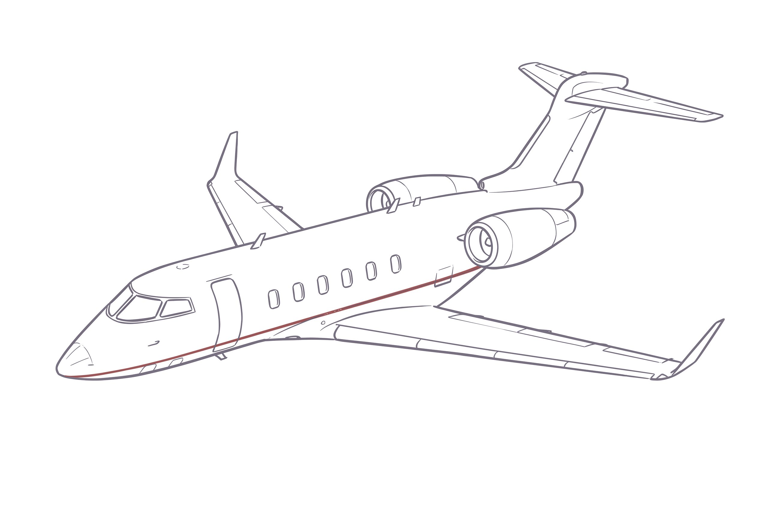Bombardier Challenger 3500 line illustration